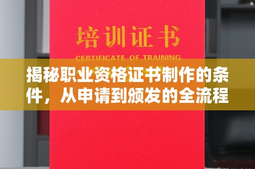 潮州揭秘职业资格证书制作的条件，从申请到颁发的全流程解析