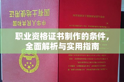 潮州职业资格证书制作的条件，全面解析与实用指南